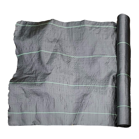 Tepee Supplies 3 x 100 ft. Woven Weed Barrier Fabric Black with Green Stripes TE2753467